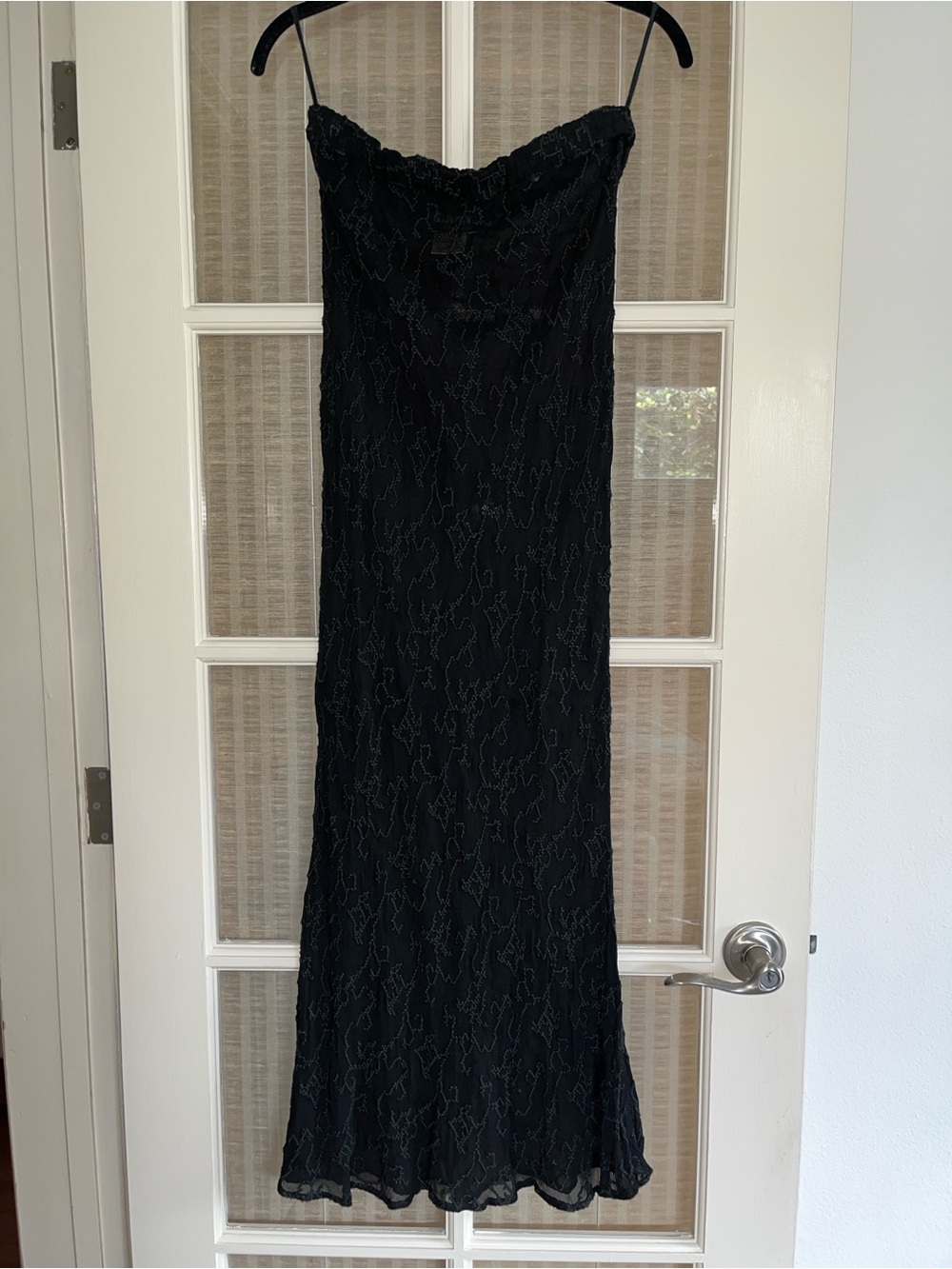 Vintage Ghost bias cut sheer maxi skirt